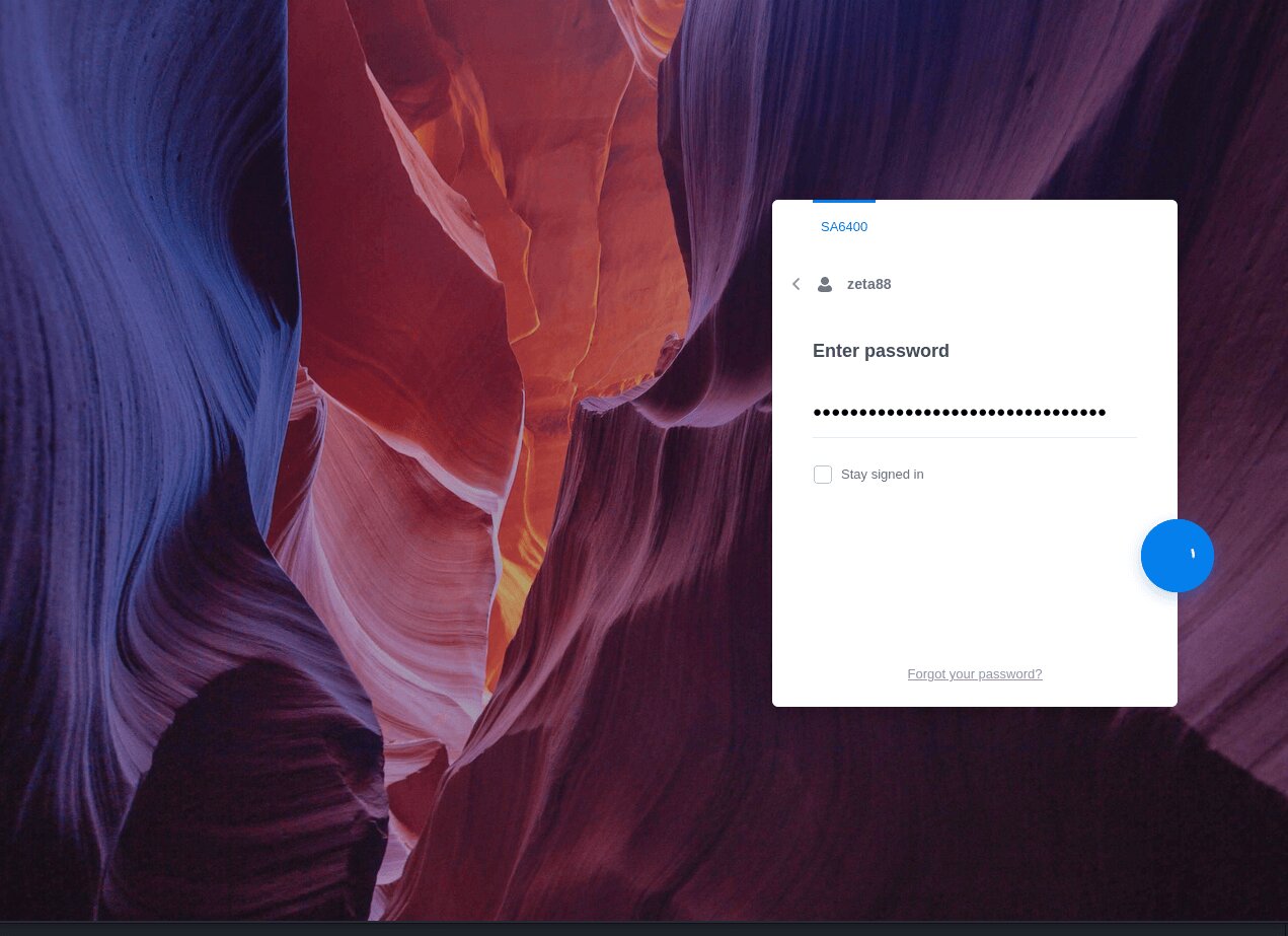 Admin password entry
