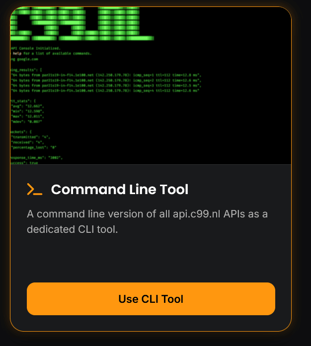 C99.NL CLI tool screenshot