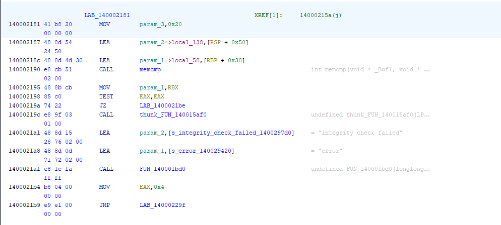 HMAC verification evidence confirming the computed tag matches the PTCH header tag