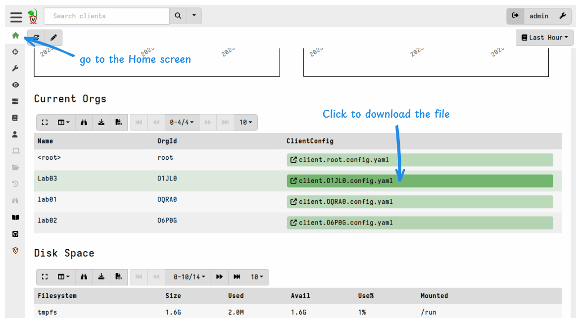 Velociraptor admin panel