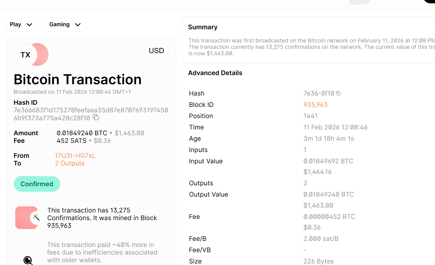 BTC transfer from zeta88 to Kunder