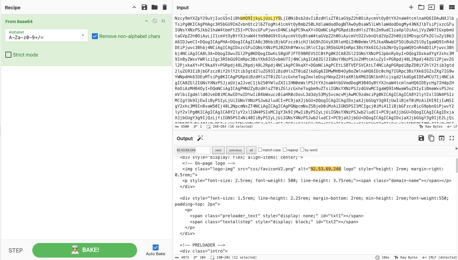 Decoded lib.js content revealing an additional C2 reference