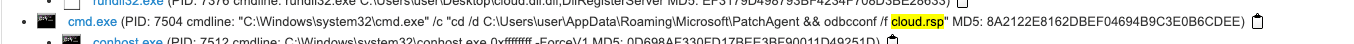 Sandbox analysis bridging the ClickFix lure configuration and the PatchAgent execution chain